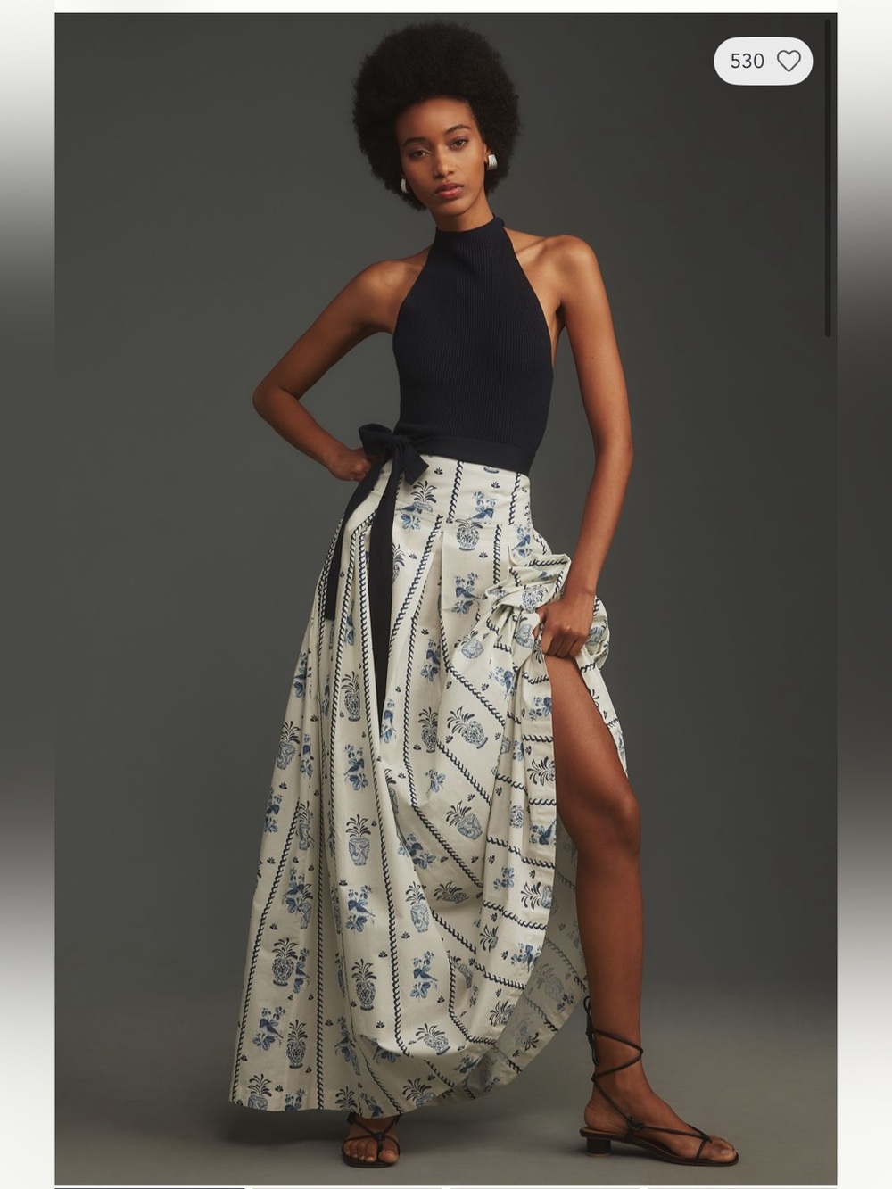 Lalibela Maxi Skirt - Blue Pattern